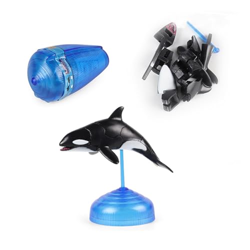 EUHELOPA シャチ 4D立体 組み立て玩具 9cm 鯱 海獣 海洋生物 フィギュア コレクション 動物 プラモデル PVC 模型 ミニチュア リアル 誕生日 プレゼント 贈り物 装飾 撮影道具 インテリア 置物