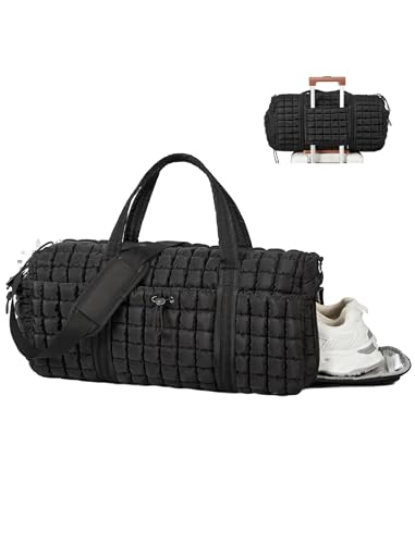 CLUCI Quilted Duffel Bag for Women Bundles with Mini Backpack Keychain Wallet2