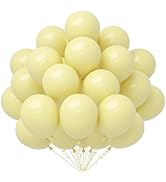 CVPARTYON Yellow Balloons, 60 pcs Pastel Yellow Balloons 12 Inch Latex Balloon for Themed Birthda...