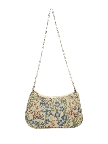 Verdusa Women's Floral Print Shoulder Bags Casual Underarm Purses with Chain Strap
