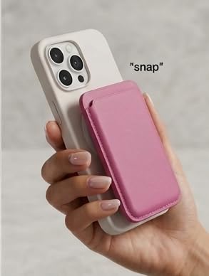 Image of MIDOS Magnetic Card Wallet Holder Designed for MagSafe Compatible with iphone16, iPhone 15, iPhone 14, iPhone 13, iPhone 12 Series iPhone 17 Models (Rose Pink)
