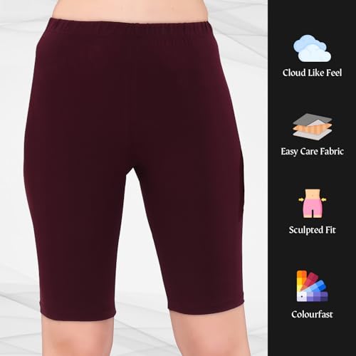 Image of TRASA Women's Cotton Fashion Biker Workout Cycling Shorts, Avialable Sizes: S,M,L,XL,2XL,3XL
