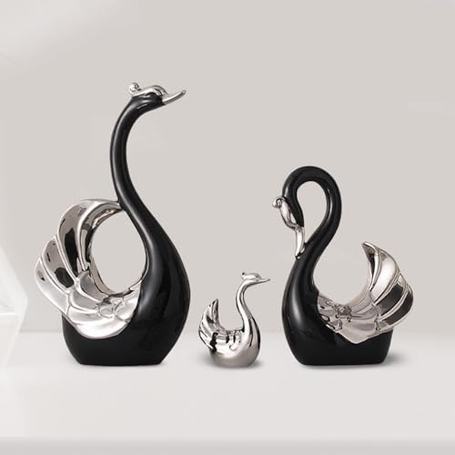 Ornement de table créatif en céramique blanche, statuettes de cygnes de haute qualité