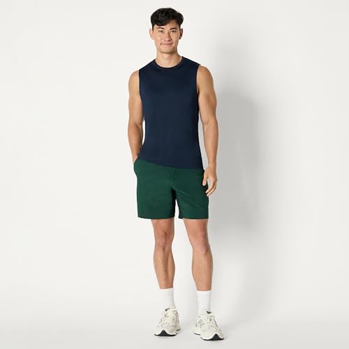 Amazon Essentials Herren Leichtes, Ärmelloses Muskelshirt Aus Schnelltrocknendem Funktionsstretch, Marineblau, S 5