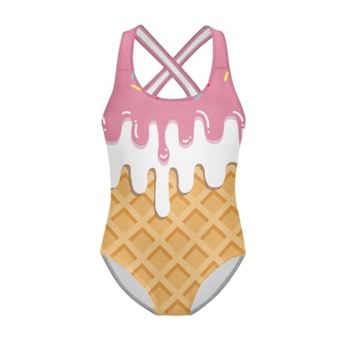 Girls One Piece Swimsuit Sleeveless Summer Bathing Suit Cut Out Gymnastics Leotards Crewneck Swimwear