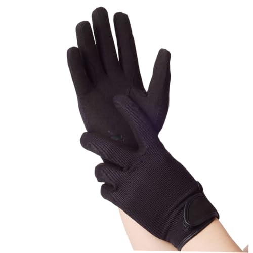 Moufles d'équitation en microfibre noire L durables et tactiles - 5