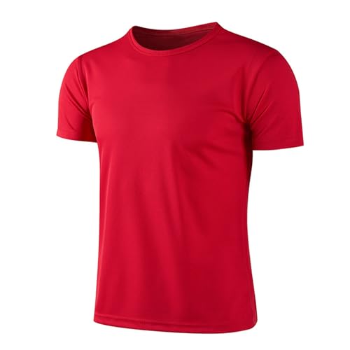 Nyeemya Camiseta Deportiva para Niños Secado rápido T-Shirts Respirable Camiseta de Fitness Culturismo Running Tops Rojo 12-13 años