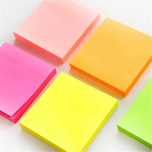 Image of Sticky Notes 400 Sheets (4 Colors x 100 Sheets Each), Self Adhesive Memo Pad, 7.6 x 7.6 cm Colorful Notes for Office, School, Study, Planning, Reminders & Bookmarking
