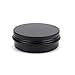 Foraineam 48 Pack 2 oz Round Lip Balm Tin Cans - Aluminum Cosmetic Sample Containers with Screw Lid - Matte Black Metal Empty Tins Storage Travel Tin Jars
