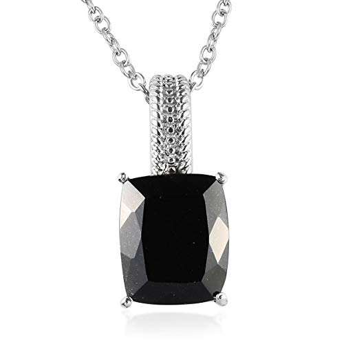 Shop LC Black Tourmaline Pendant Necklace 20  in Stainless Steel Fashion Delicate Jewelry for Women Unique Gifts for Women