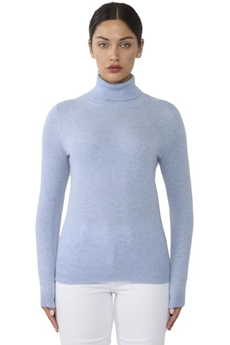 Image of JENNIE LIU Women's 100% Pure Cashmere Long Sleeve Pullover Turtleneck Sweater