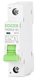 12V-110V DC Miniature Circuit Breaker, 15 Amp 1 Pole Battery Breaker Protector for Solar PV System and RV, Thermal Magnetic Trip, DIN-Rail/Surface Mount, Chtaixi DC Disconnect Switch B15