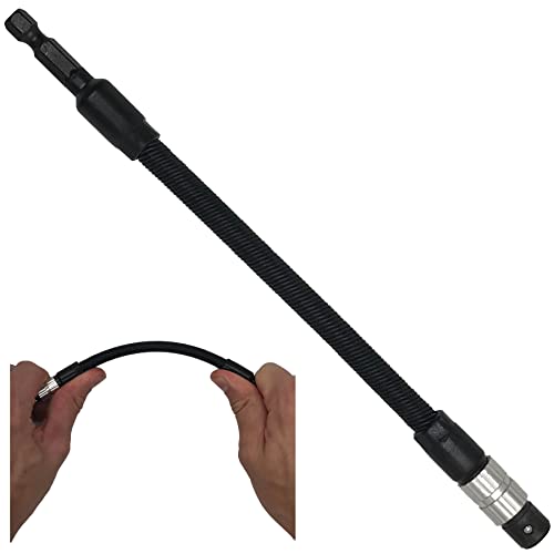 AMERICAN MUTT TOOLS Flexible Drill Bit Extension - 7.5' Flexible Screwdriver Tool - Bendable Flex Bit for Hard to Reach Spaces