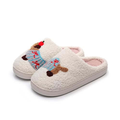 Hausschuhe Damen Plüsch Winter, Warme NiedlicheTier Dackel Pantoffeln Lustige Weihnachten Slipper Hauspantoffeln Frauen Bequeme Slippers Unisex Pantoffeln FüR Das Schlafzimmer