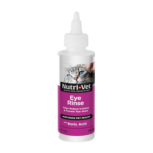 Nutri-Vet Eye Rinse for Cats | Helps Reduce Irritation and Prevent Tear Stains | 4oz Nutri-Vet Eye Rinse for Cats | Helps Reduce Irritation and Prevent Tear Stains | 4oz
