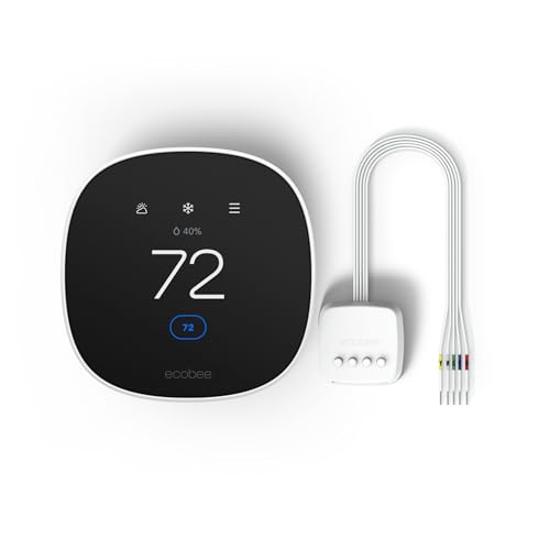 Image of ecobee Smart Thermostat Essential with Power Extender Kit - Programmable Wi-Fi Thermostat, C-Wire Adapter