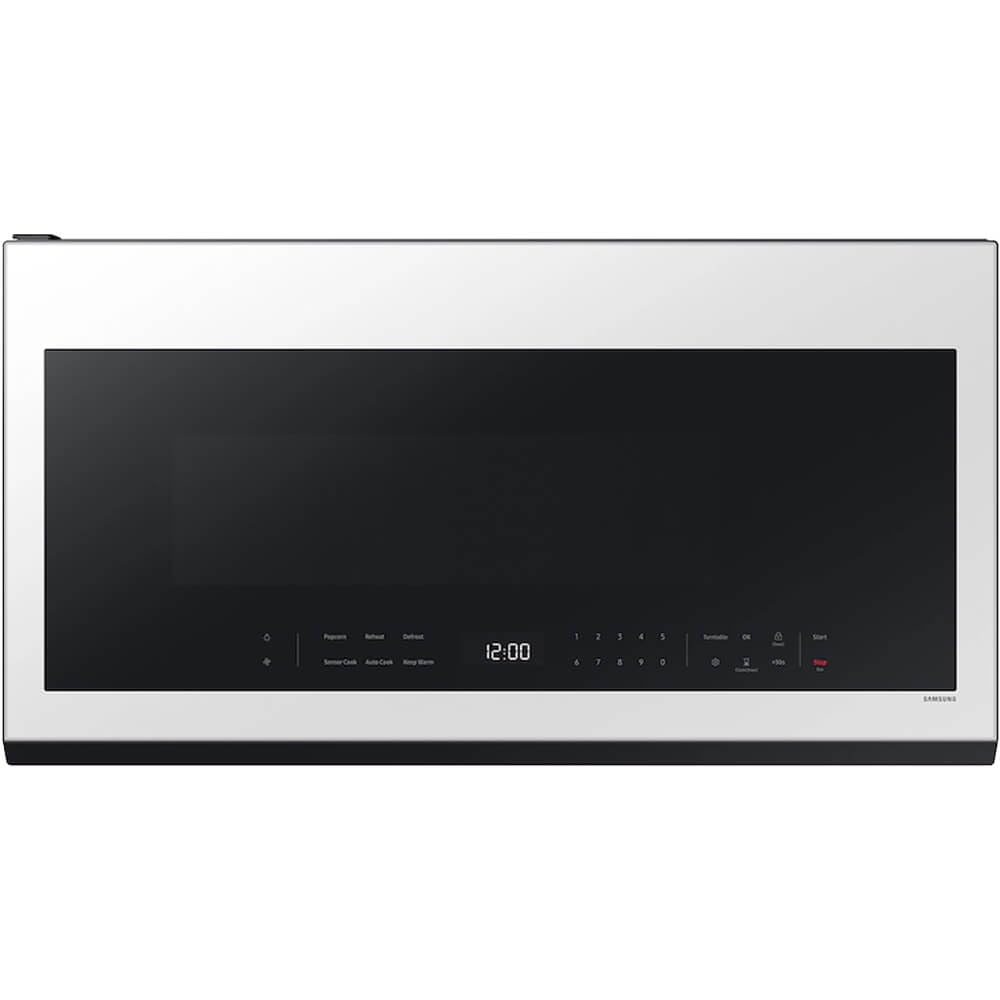 Samsung ME21DB630012 2 1 Cu Ft Bespoke White Glass Over-the-Range Smart Microwave