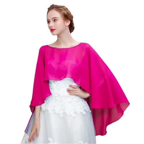 Pull cape en mousseline rose rouge pour femmes