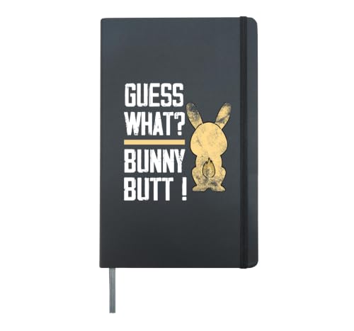 Guess What Bunny Butt Funny Easter Adult Hunting Top Hardcover Journal, Black