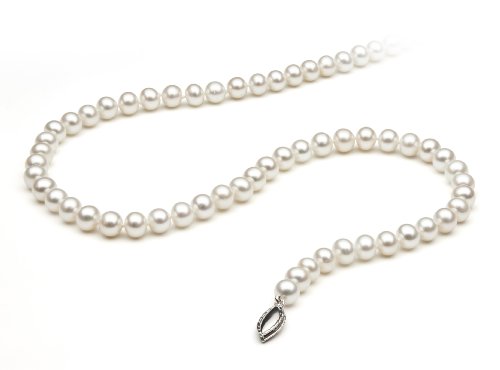 Sterling Silver 5.5-6.0Mm White Cultured Freshwater Pearl Strand Necklace,18" #TOP12