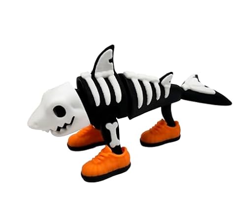 Tralalero Tralala Scary Edition - Figura Articulada XL Brainrot 15 cm - Tiburón esqueleto zapatillas - Coleccion Oficial Brainrot - Edición Limitada Exclusiva Memes Italianos - Tralalero Halloween | Ya disponible en tu tienda friki favorita! En mundofriki.es!