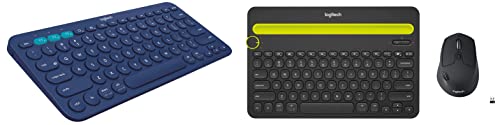 Image of Logitech M720 Triathlon Multi-Device Wireless Mouse, USB Unifying Receiver, 1000 DPI, 6 Programmable Buttons - Graphite Black & K480 Wireless Keyboard - Black & K380 Wireless Keyboard (Dark Grey)