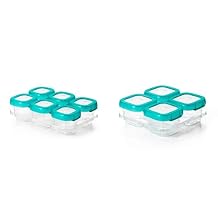 OXO Tot Baby Blocks Freezer Storage Containers Teal 2 Oz and 4 Oz