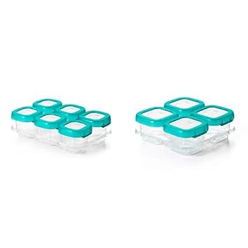 OXO Tot Baby Blocks Freezer Storage Containers Teal 2 Oz and 4 Oz