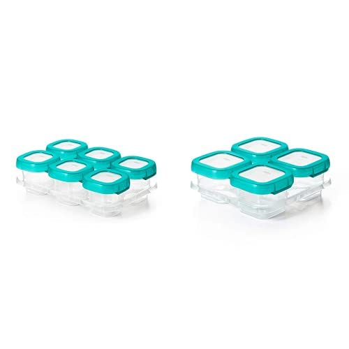 OXO Tot Baby Blocks Freezer Storage Containers Teal (2 Oz and 4 Oz)