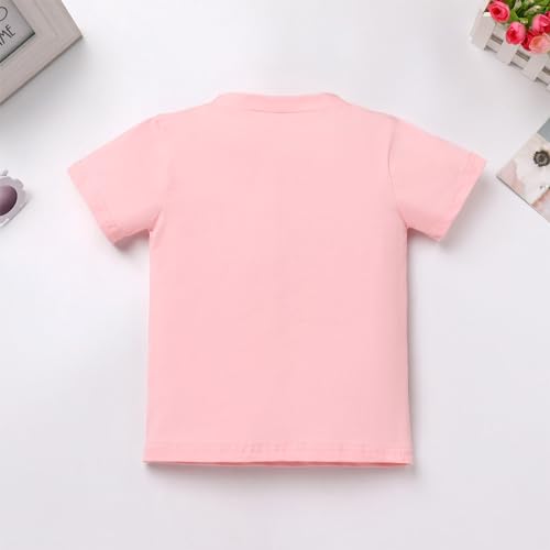 Image of ODASDO Kids Girls 2d 3rd 4th 5th 6th Birthday Party Outfit Short Sleeve T-shirt Tops Rainbow Tutu Skirt 2pcs Set