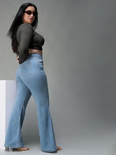 Image of Miss Chase A+ Women's Bootcut High Rise Regular Length Stretchable Denim Jeans