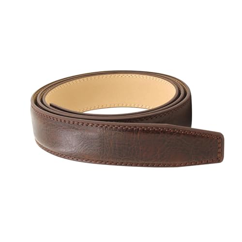 kesurpae Cintura di ricambio in pelle premium per uomo senza fibbia senza fori versatile per abbigliamento casual elegante cintura da uomo formale fibbia di ricambio, Caffè, 3.5 cm
