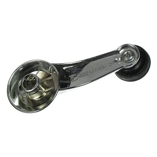 Image of TRQ Window Crank Handle Chrome & Black Compatible with 65-90 Buick 67-90 Cadillac Chevrolet 73-96 GMC 65-88 Oldsmobile 67-87 Pontiac GM1354101