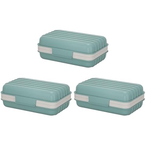 3 Pcs Portable Soap Holder with Lid Leakproof Travel Soap Dish, Drainage Soap Rack for Shower & Camping Essential Travel Accessory for Gym, Bathroom & Outdoor Activities (Blue) Cover