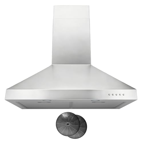 Hauslane Wall Mount Range Hood 30 Inch | Stainless Steel Wall Chimney 