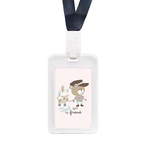 Porte-carte de crédit transparent ours de dessin animé rose à offrir pour la rentrée