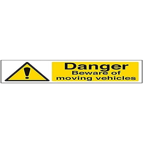 V Safety Eco Friendly Warning Vehicle- Danger Beware Of Moving Vehicles - 600 X 200mm, Multi, 600x200mm