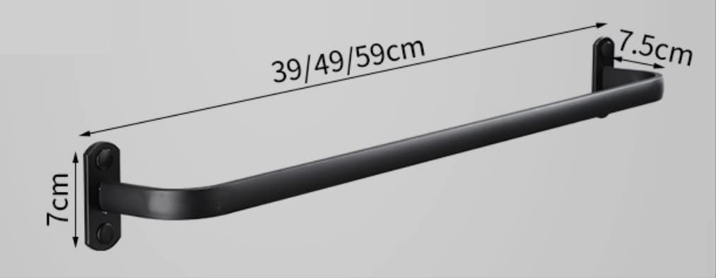 Naścienny czarny wieszak na ręczniki, aluminiowy, wielofunkcyjny wieszak na ręczniki i półka do łazienki, 39 cm, oszczędzający miejsce, elegancki nizer łazienkowy