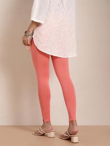 Image of TWIN BIRDS Super Stretchable Cotton Elasthane Fabric Ankle Length Leggings for Women