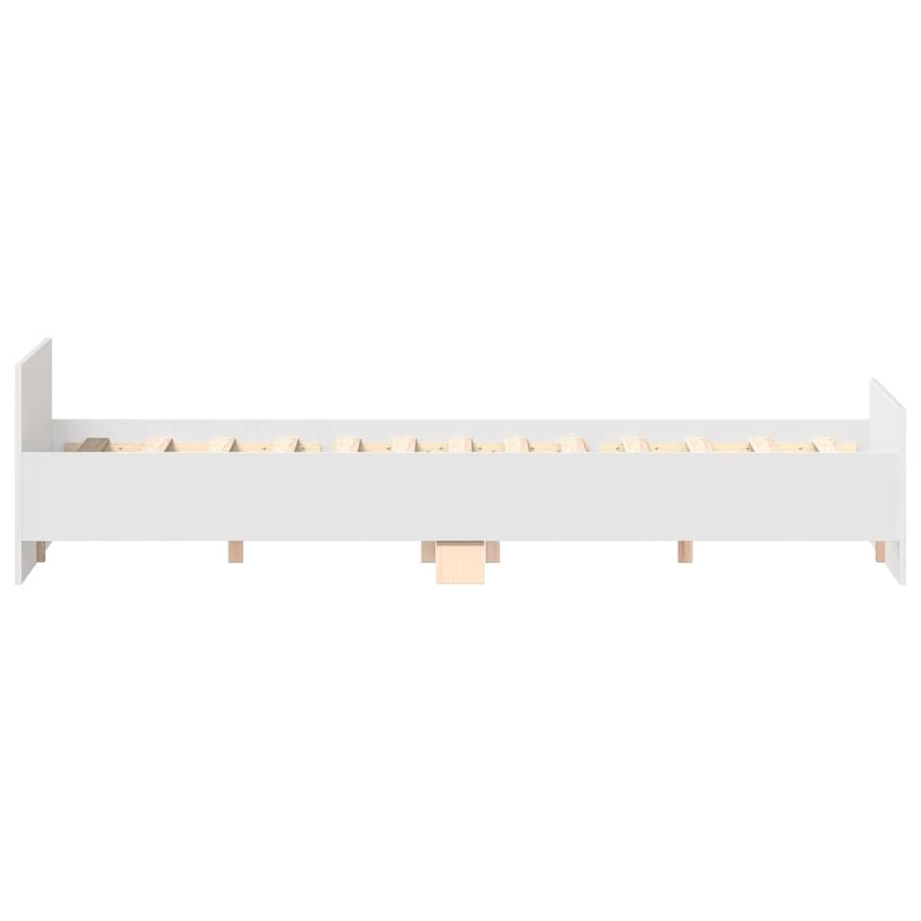 vidaXL Estructura de Cama con Cabecero Piecero, Armazón Marco de Cama, Somier de Invitados, Mueble para Dormitorio, Blanco 120x200 cm