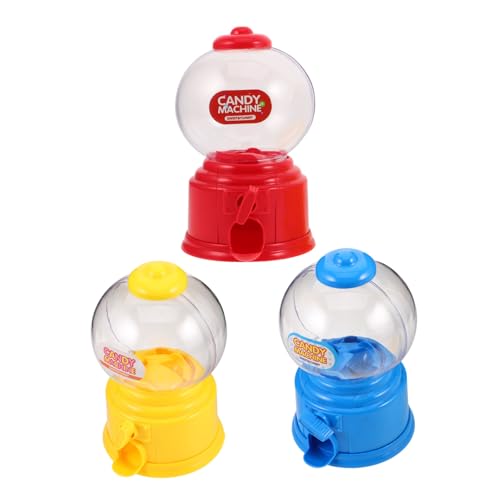 PRETYZOOM 3piezas Mini Máquina De Dulces Dispensadora De Chicles Unidades Caja De Bombones para Fiesta De Cumpleaños Máquina Expendedora De Dulces para Escritorio
