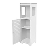 PurpleMinder Badschrank Schmal PVC Bodenstehend Toilettenschrank Hochschrank 4 Etagen 28 x 25 x 90cm Badezimmerschrank Schmal für Bad Organisation Toilettenpapier