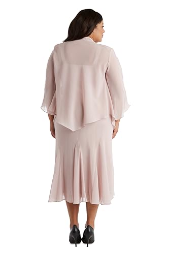 Image of R&M Richards Women's Beaded Pebble Georgette Evening Suit- Mother of The Bride, Cocktail Attire, Wedding Guest