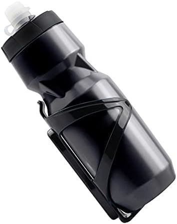 EYANTRICK 24oz Bike Water Bottle Insulated Sport Squeeze Bottle BPA Free For Outdoor Cycling With Cup holder(Black)