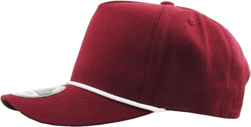 Image of KBETHOS Pro Style 5 Panel Rope Baseball Cap with Adjustable Snapback