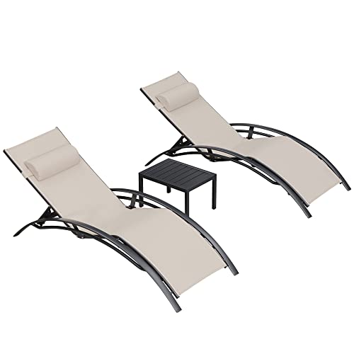 Buy PURPLE LEAF Patio Chaise Lounge Set Outdoor Lounge Chair Beach Pool
