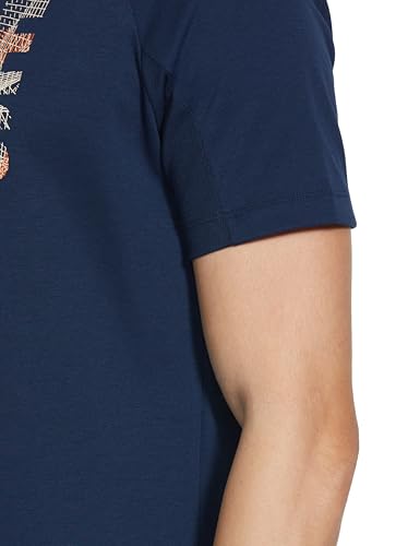 Image of Jockey MV02 Men's Super Combed Cotton Blend Graphic Printed Round Neck Half Sleeve T-Shirt with Stay Fresh Treatment Navy L