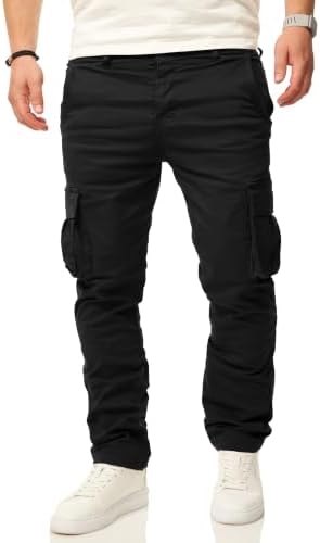 DAILY COTTON Herren Cargohose als Stoffhose mit Stretch Regular Fit | Chino Cargo Hose mit Gürtelschlaufen & Seitentaschen als Freizeithose für Männer