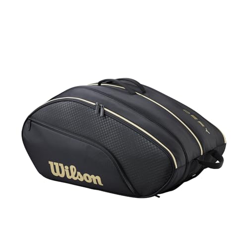 Sac de padel Wilson Defy V1 aux finitions élégantes noir et or