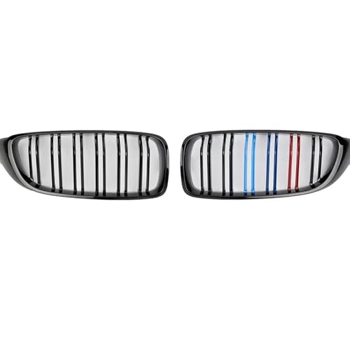 Griglia Paraurti Anteriore,Griglia Radiatore Griglia anteriore a doppio rene nera lucida, stile M4, Uso adatto per BMW F32 2013-2020 425i 430i 440i 435i(M-Color)